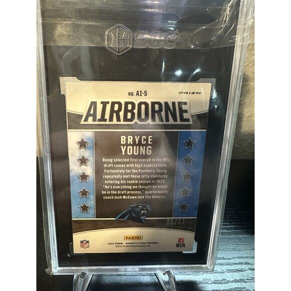 Panini Rookies & Stars 2023 Airborne Purple Prizm Bryce Young /35 (RC) SGC 9 - Picture 2 of 2